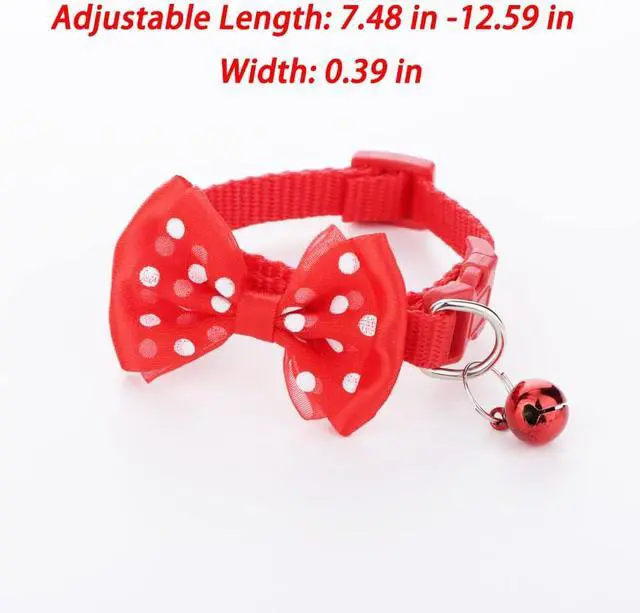 Alt view image 4 of 6 - 3 Pcs Rabbit Adjustable Collars with Bell, Guinea Pig Bow-Knot Cute Collar, Small Animal Exercise and Interaction Accessories (Colors May Vary)