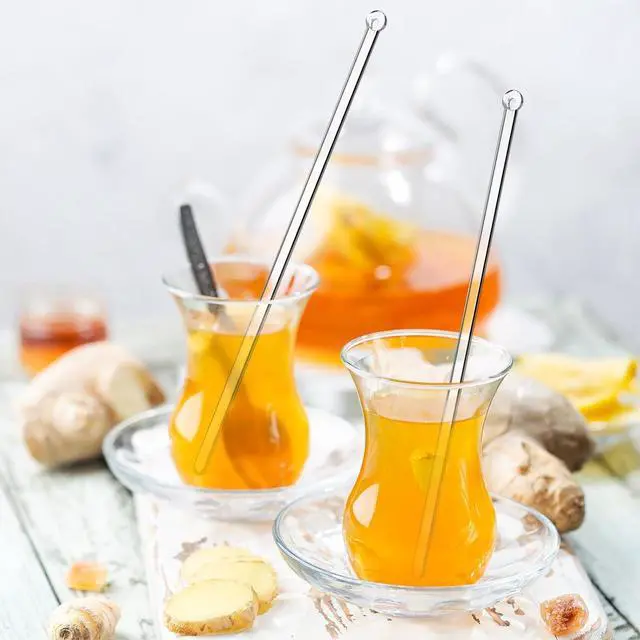 Alt view image 3 of 7 - 100 Pieces Disposable Plastic Round Top Clear Swizzle Sticks, Crystal Cake Stick, Cocktail Coffee Drink Stirrers 7.24 Inch (Transparent)