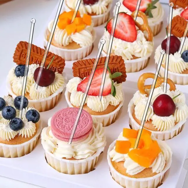 Alt view image 6 of 7 - 100 Pieces Disposable Plastic Round Top Clear Swizzle Sticks, Crystal Cake Stick, Cocktail Coffee Drink Stirrers 7.24 Inch (Transparent)