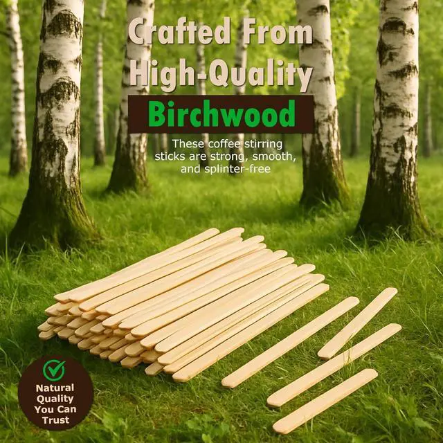 Alt view image 5 of 7 - Perfect Stix Wooden Coffee Stirrer Sticks, 5.5 Inches, Birch Wood, 500 Count
