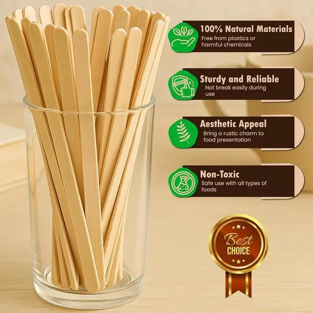 Alt view image 3 of 7 - Perfect Stix Wooden Coffee Stirrer Sticks, 5.5 Inches, Birch Wood, 500 Count