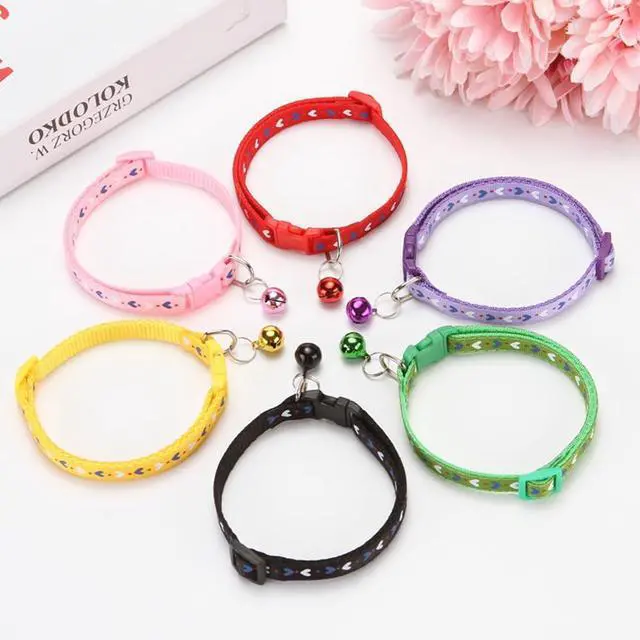 Alt view image 5 of 6 - XXS Dog Collar with Bell, 2 Pack XS Cat Collars Girl Cute Soft Adjustable Buckle for XSmall Extra Small Tiny Little Puppies Dogs Pet Female Kitten Yorkie Chihuahua Purple and Pink