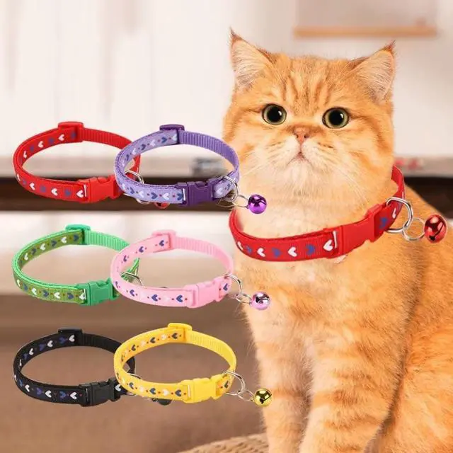 Alt view image 6 of 6 - XXS Dog Collar with Bell, 2 Pack XS Cat Collars Girl Cute Soft Adjustable Buckle for XSmall Extra Small Tiny Little Puppies Dogs Pet Female Kitten Yorkie Chihuahua Purple and Pink
