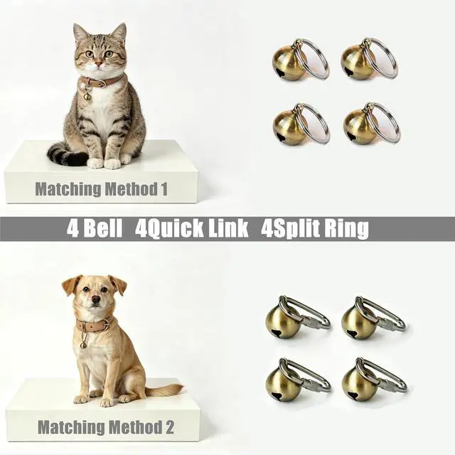 Alt view image 2 of 5 - Puppy/Cat Bells for Pet Tracking, 4 Loud Cat and Small Dog Bells for Collar