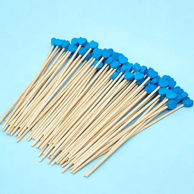 Alt view image 7 of 7 - 100 Pcs 6 Inch Blue Heart Shaped Wooden Swizzle Sticks, Cake Pop Sticks, Cocktail & Coffee Drink Stirrers, Rock Candy Sticks, Lollipop Sticks for Baby Shower, Gender Reveal, Birthday & Wedding Party