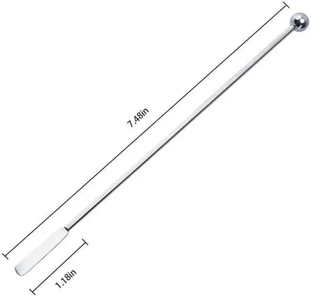 Alt view image 3 of 5 - 20 pcs Stainless Steel Coffee Beverage Stir Sticks Cocktail Stirrers Drink Swizzle Stick 7.4" Swizzle Stick Picks Tools