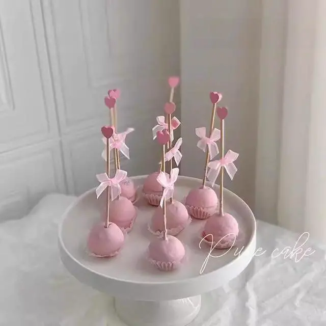 Alt view image 4 of 7 - 100Pcs 6.1" Disposable Wooden Coffee Milk Tea Ice Drink Stirrers Stirring Rod Heart Head Beverage Cocktail Swizzle Stick Beverage Mixing Stick for KTV Restaurant Cafe Bar Home Party Favor, Pink
