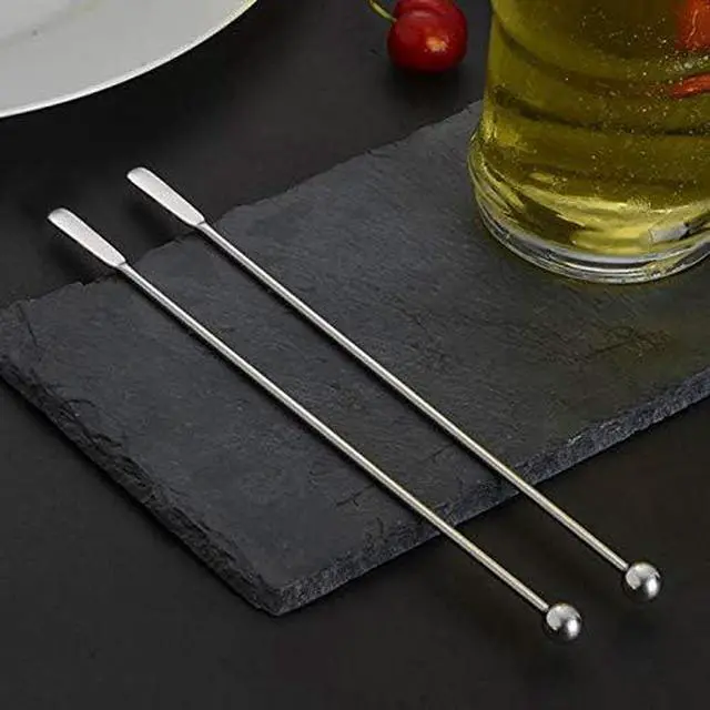 Alt view image 6 of 7 - 20 pcs Stainless Steel Coffee Beverage Stir Sticks Cocktail Stirrers Drink Swizzle Stick 7.4" Swizzle Stick Picks Tools