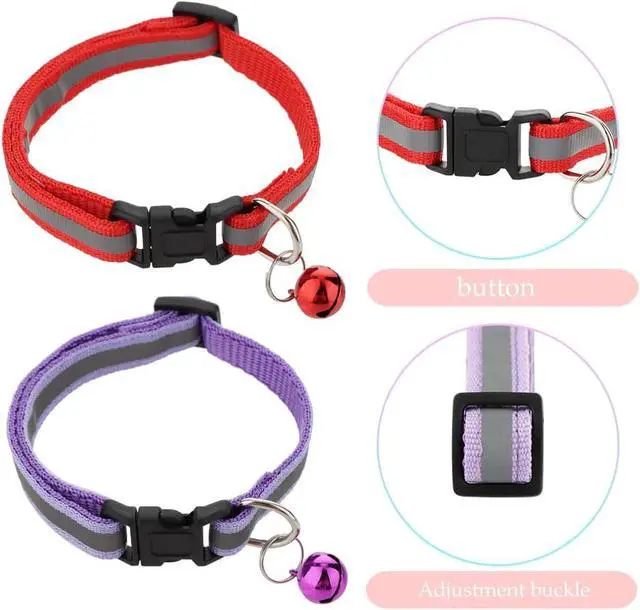 Alt view image 3 of 4 - 4 Pack Rabbit Adjustable Collars with Bell, Guinea Pig Dragon Luminous Collar, Small Animal Exercise and Interaction Accessories
