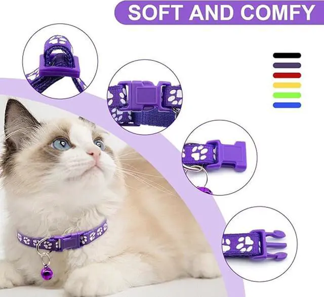 Alt view image 4 of 7 - Blue Puppy Collar with Bell, 2-Pack Extra Small Dog Collar with Bells Reflective Kitten Cat Collars Adjustable Buckle for Tiny Little XS XSmall Breed Pets Boys Girls Male Female Chihuahua, X-Small