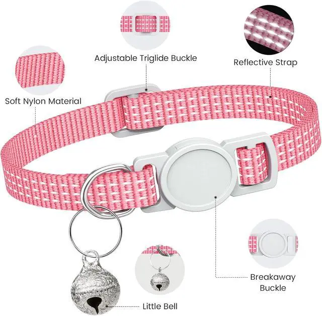Alt view image 3 of 7 - 5 Pack Reflective-Breakaway Cat Collars with Bells,Adjustable Small Cat Collar,Ideal for Girl Cats Male Cats Kittens Puppies,Pet Supplies Stuff Accessories 7.9" - 13" (5 Bright Colors)