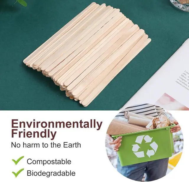 Alt view image 3 of 6 - Wooden Coffee Stirrers 5.5" Coffee Stir Sticks 500 Pcs, Natural Birch Round End Thick Birch Wood Eco-Friendly Suitable for Coffee, Cocktail and Hot Drinks