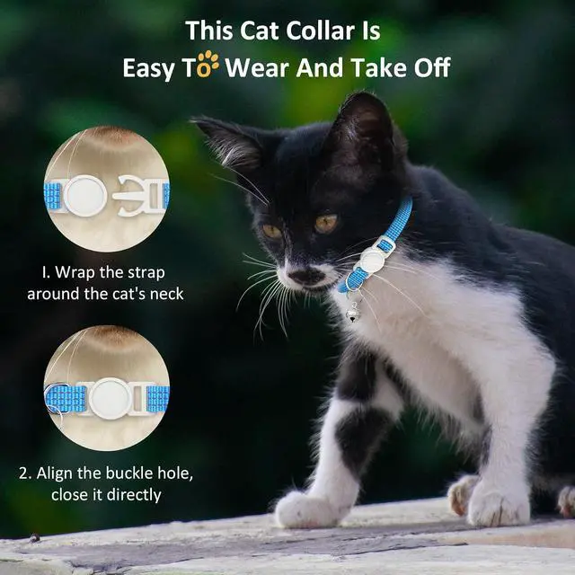 Alt view image 6 of 7 - 5 Pack Reflective-Breakaway Cat Collars with Bells,Adjustable Small Cat Collar,Ideal for Girl Cats Male Cats Kittens Puppies,Pet Supplies Stuff Accessories 7.9" - 13" (5 Bright Colors)