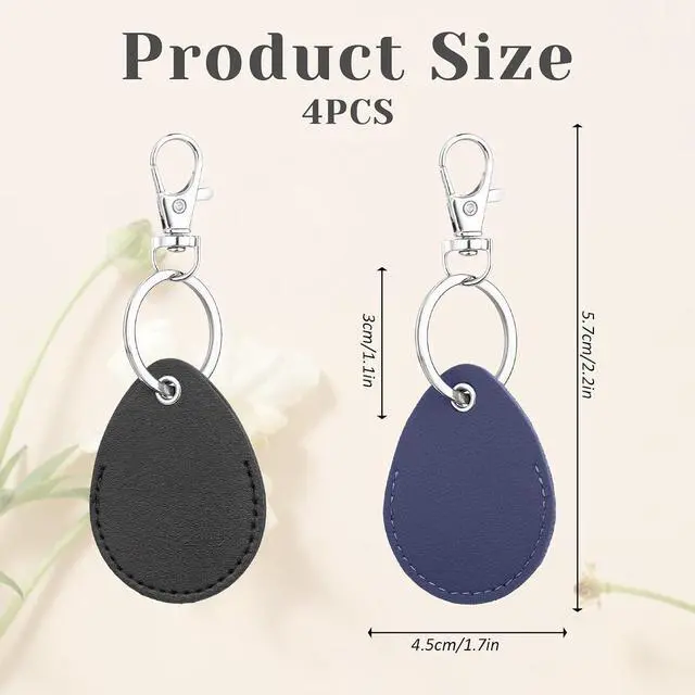 Alt view image 2 of 7 - Psyqtsuary Leather Key Fob Holder, 4 Pcs PU Leather Keychain Key Holder for Keychain General Keys Fob, for Keys ID Keys Cards