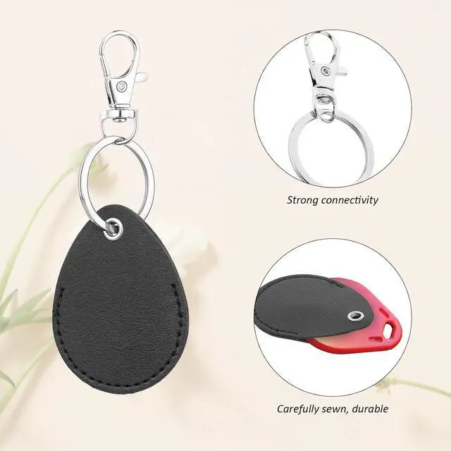 Alt view image 3 of 7 - Psyqtsuary Leather Key Fob Holder, 4 Pcs PU Leather Keychain Key Holder for Keychain General Keys Fob, for Keys ID Keys Cards