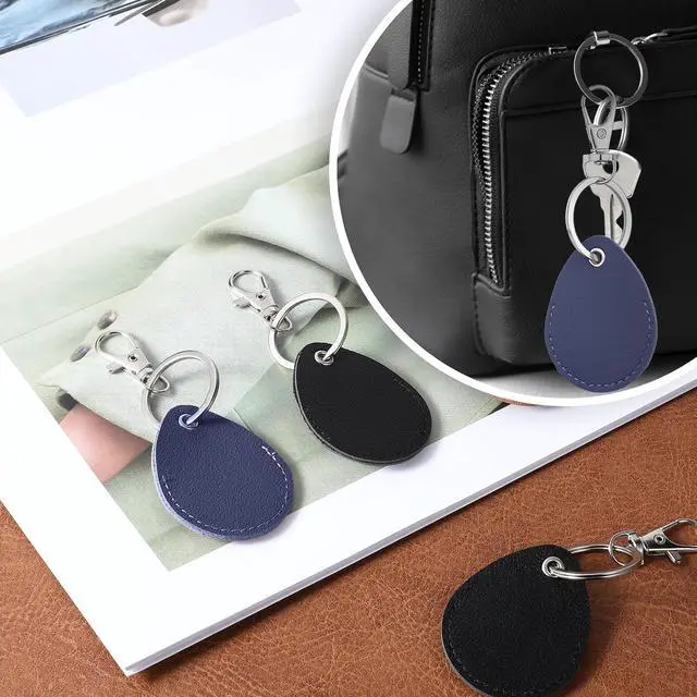 Alt view image 4 of 7 - Psyqtsuary Leather Key Fob Holder, 4 Pcs PU Leather Keychain Key Holder for Keychain General Keys Fob, for Keys ID Keys Cards