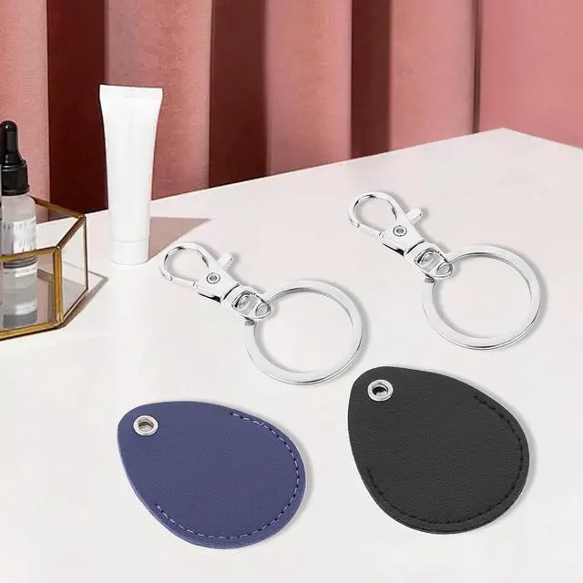 Alt view image 5 of 7 - Psyqtsuary Leather Key Fob Holder, 4 Pcs PU Leather Keychain Key Holder for Keychain General Keys Fob, for Keys ID Keys Cards