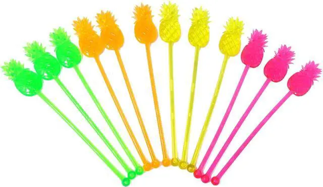 Main image of Honbay 12PCS Fun Swizzle Sticks Tropical Pineapple Shaped Cocktail Ice Drink Stirrers