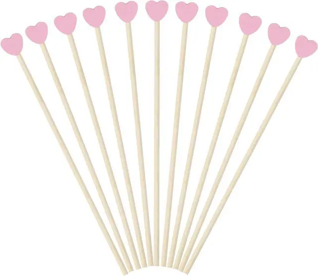 Main image of Rock Candy Sticks with Heart Penta Angel 50Pcs 6Inch Wooden Cake Pop Treat Sucker Swizzle Stirrer Sticks for Christmas Birthday Party Chocolate Cake Topper Decoration (Pink, 15cm)
