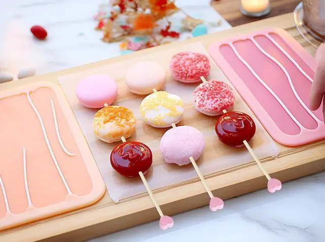 Alt view image 4 of 7 - Rock Candy Sticks with Heart Penta Angel 50Pcs 6Inch Wooden Cake Pop Treat Sucker Swizzle Stirrer Sticks for Christmas Birthday Party Chocolate Cake Topper Decoration (Pink, 15cm)