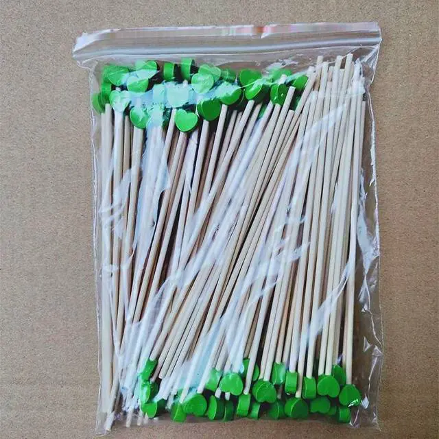 Alt view image 4 of 5 - 100 Pieces Disposable Wooden Coffee Stirrers Green Heart Wooden Coffee Stir Sticks Wooden Stirrers Wooden Drink Stirrer Sticks for Coffee Cocktail Milk Beverage, 6.1 Inches