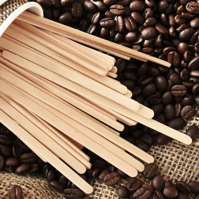Alt view image 5 of 7 - 300 Pcs Coffee Stirrers Individually Wrapped, 5.5 Inch Wooden Coffee Stir Sticks, Coffee Stirs Disposable with Smooth Round Ends for Coffee, Cocktail, Drinks Coffee Bar Accessories