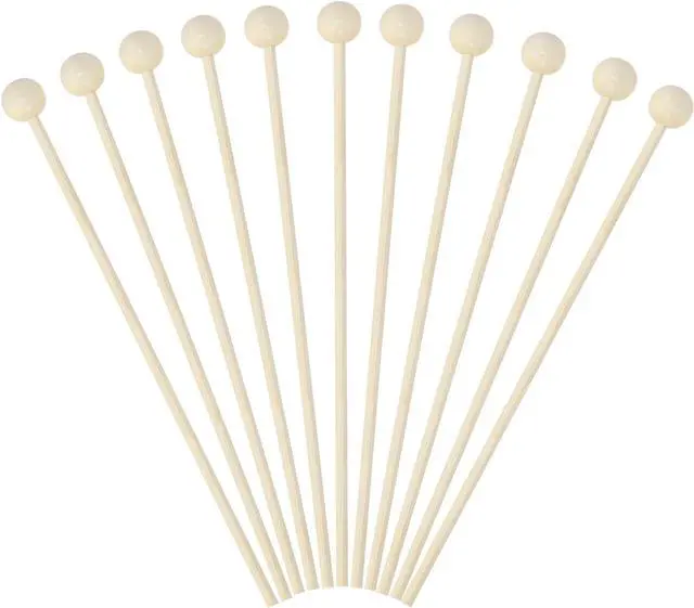 Main image of Rock Candy Sticks with Ball Penta Angel 50Pcs 6Inch Wooden Cake Pop Treat Sucker Swizzle Stirrer Sticks for Christmas Birthday Party Chocolate Cake Topper Decoration (Natural Wood, 15cm)