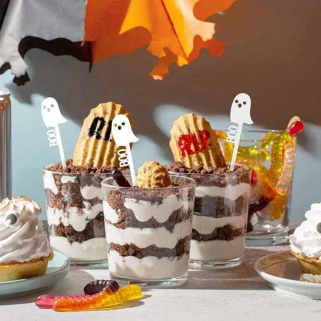 Alt view image 7 of 7 - JarThenaAMCS 40 Pcs Halloween Swizzle Sticks Boo White Ghost Drink Stirrers Cocktail Stir Sticks Coffee Plastic Stirrers Reusable for Bar Home Party Supplies, 5.9 In