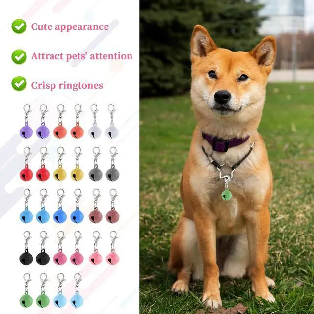 Alt view image 6 of 7 - Xthrotsenk 28 Pack Cat Dog Collar Bells Colourful Pet Small Bell with Clasps Dog Collar Jingle Bell for Cats Collars Cat and Dogs Round Bells Pet Collars Accessories for Kitten Puppy