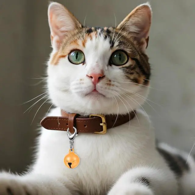 Alt view image 6 of 7 - Larrel 14 Pcs Pet Bell, Small Dog Collar Bell with Key Rings Clasps Cat Collar Charms Pet Pendant Accessories for Small Animal Dog Goat Puppy Kitty Pets Training to go Outside 1/2-Inch (Colourful)