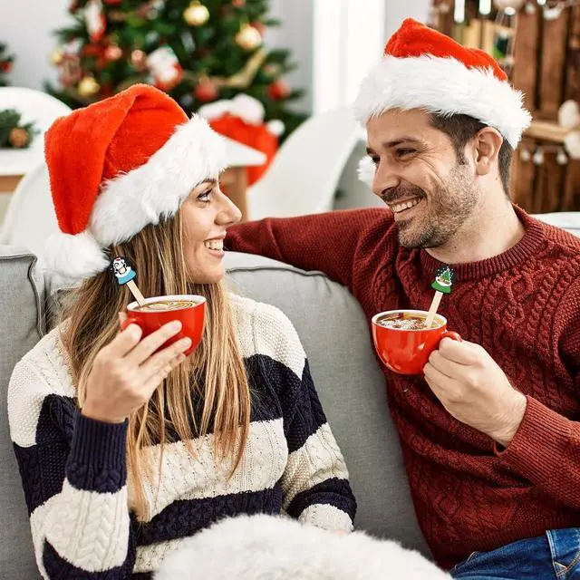 Alt view image 6 of 7 - 100 Pcs Christmas Coffee Stirrers Wood Cocktail Coffee Stir Sticks Disposable Drink Stirrers for Stirring Hot Chocolate Milkshake Restaurant Home Office Party Supplies