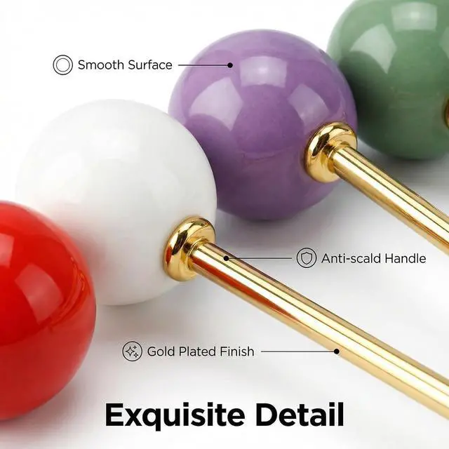 Alt view image 2 of 7 - 7 in Candy Coffee Stirring Spoons, Stainless Steel, Set of 6 | Reusable beverage stirrers for coffee, tea, smoothies, milkshakes and cocktails, candy-shaped handle