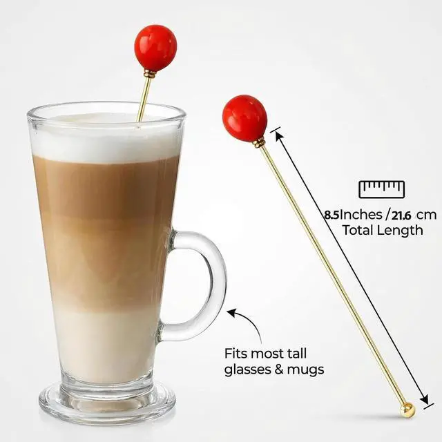 Alt view image 3 of 7 - 8.5 in Candy Coffee Stirring Spoons, Stainless Steel, Set of 6 | Long reusable coffee spoons for lattes, milkshakes, tea and cocktails, candy-shaped handle, dishwasher safe