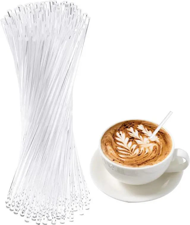 Main image of Swizzle Sticks, 100 Pcs Clear Acrylic Stir Sticks, 4 Inch Cocktail Swizzle Stirrer Sticks, Transparent Round Acrylic Dowel Rods for Coffee Beverage Stirrers
