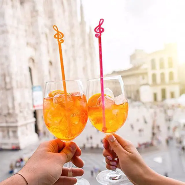 Alt view image 5 of 6 - 50Pcs 6.69 Inch Plastic Swizzle Sticks Cocktail Coffee Ice Drink Stirrers Stirring Rod Musical Notes Top Swizzle Stick Multicolor Stir Sticks for Home Bar Party Favor