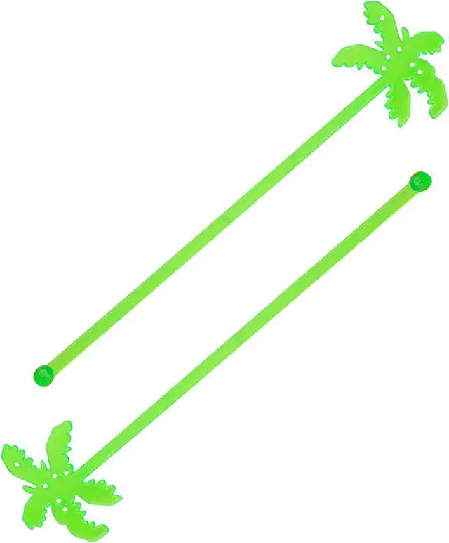 Alt view image 3 of 5 - 50PCS Coconut Decorative Stirring Sticks Tropical Ice Drinks Cocktails Coffee Stirrers For Bars Restaurants Weddings Hawaiian Parties 5 Colors Mixed Colors Plastic Mixing Sticks Fruit Sticks