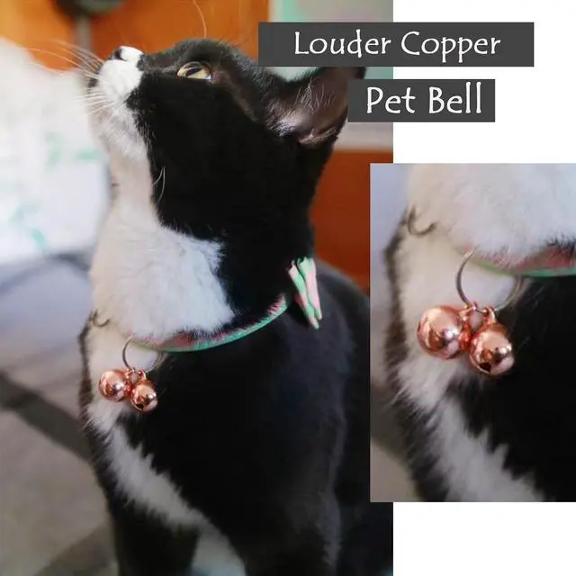 Alt view image 2 of 7 - SJANE 4 Pack Cat & Dog Copper Bells - Pet Tracker Training | Pet Collar Accessories | Save Birds & Wildlife(Small)