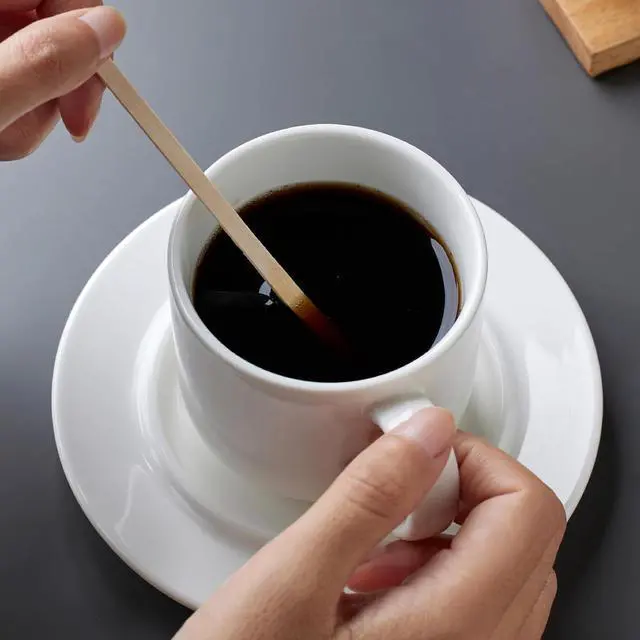Alt view image 6 of 7 - 500 Pieces 5.5" Wooden Coffee Stirrer Individual Wrapped Coffee Stir Sticks Disposable Coffee Stir Sticks Wooden Drink Stirrer Sticks Wooden Stirrers for Coffee Cocktail Milk Beverage