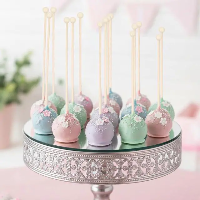 Alt view image 7 of 7 - 50 Pack Rock Candy Sticks with Ball 6 Inch Wooden Rock Candy Sticks with Ball Tips Wood Swizzles Stick for Cake Pops Drink Stirrer Stick for Coffee Chocolate Dipping Appetizer Skewers Christmas