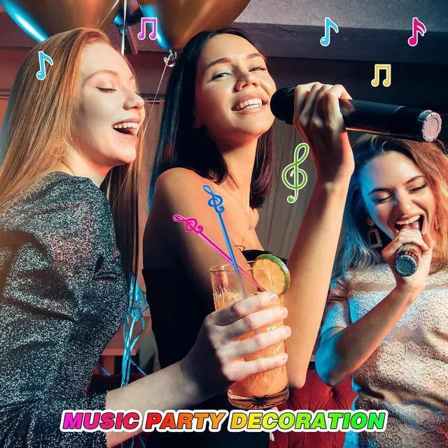 Alt view image 7 of 7 - Reallnaive 100 Pcs Swizzle Stick Cocktail Drinks Stirrers,Musical Notes | Music Disposable Plastic Stirring Sticks for Bar Juices Chocolate Milk Home Restaurant Party