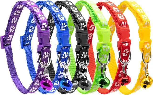 Main image of Quacc 6 PCS Puppy Collars with Bell, for Small Dog Cats, 19-32 cm | Dog Collars with Bell, Puppy Whelping Collars, Colourful Identifiable, Adjustable Size