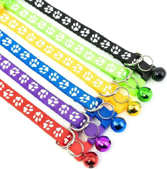 Alt view image 6 of 7 - Quacc 6 PCS Puppy Collars with Bell, for Small Dog Cats, 19-32 cm | Dog Collars with Bell, Puppy Whelping Collars, Colourful Identifiable, Adjustable Size