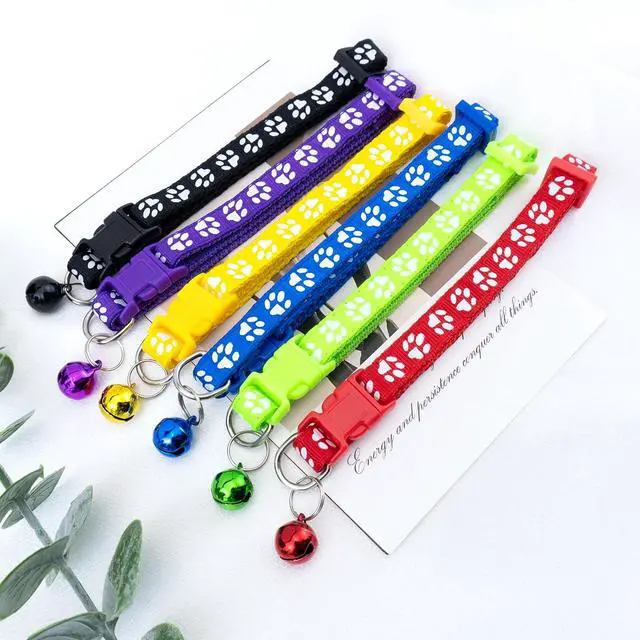 Alt view image 7 of 7 - Quacc 6 PCS Puppy Collars with Bell, for Small Dog Cats, 19-32 cm | Dog Collars with Bell, Puppy Whelping Collars, Colourful Identifiable, Adjustable Size
