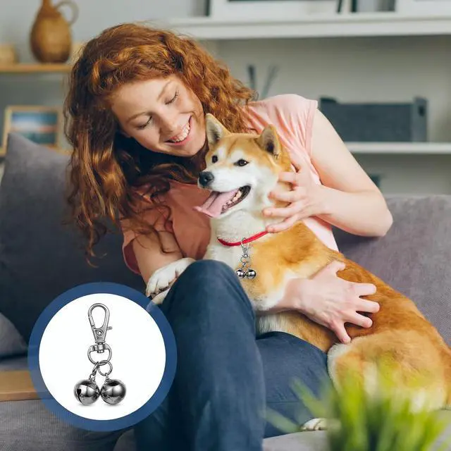 Alt view image 6 of 7 - salbsever 2 Pcs Bells for Dog Collars Mini Dog Collar Bell Pet Pendant Accessories Training Collars Charm Dogs Training Bell Collar for Dogs and Cats