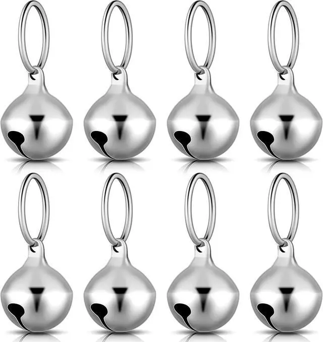 Main image of Hotop 8 Pack dogs Collar Bells Small Cat Bells Collar Charm for Puppy Hanging Ring Decoration Pet Pendant Accessories Anti-lost Tracker DIY Crafts for Pets Use