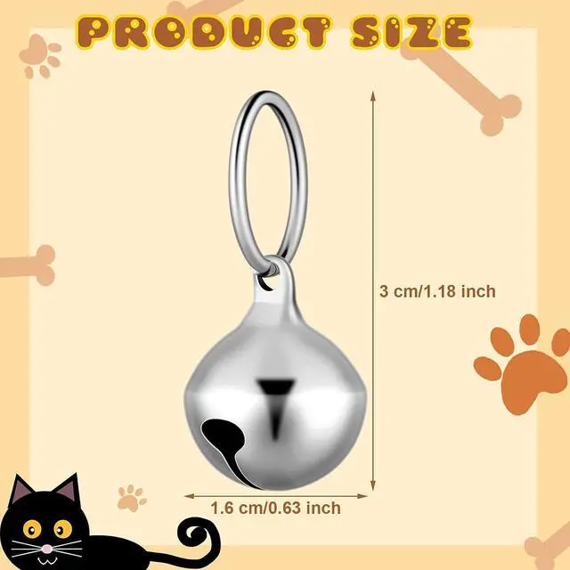 Alt view image 2 of 7 - Hotop 8 Pack dogs Collar Bells Small Cat Bells Collar Charm for Puppy Hanging Ring Decoration Pet Pendant Accessories Anti-lost Tracker DIY Crafts for Pets Use