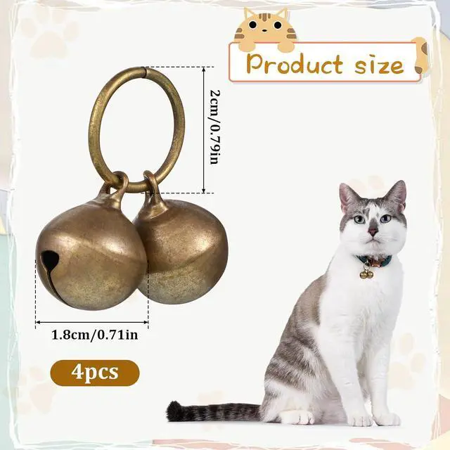 Alt view image 2 of 7 - 4 Pcs Dog Collar Bells, Copper Bell, Bells for Cat Collars | Pet Training Bell, Loud Charms for Dogs and Cats, Pet Pendant Accessories, Anti-Lost