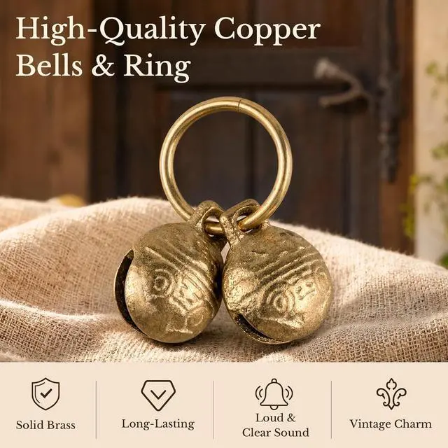 Alt view image 3 of 7 - Copper Bells for Dog Collars,Brass Dog Bells, Extra Loud for Pet Tracking, Anti Theft for Little Puppy & Kitten, Anti Lost Pets Pendant Accessories