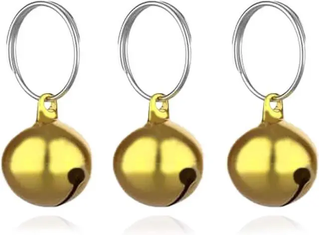 Main image of SKYPIA Round Dog Bells Dog Charm Bells Pet Pendant, 3 PCS Anti-Lost Training Bells for Collars, Suitable for Pet Pendant Accessories 1/2-Inch Gold