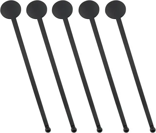Alt view image 2 of 5 - 80PCS Plastic Stir Sticks Cocktail Coffee Milk Juice Drink Round Head Stirrers KTV Bar Mixing Rods Length 18cm/7 inches Suitable for Restaurant Bar Supplies Coffee Shop Black